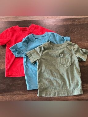Carter's 3-Pack Short-Sleeve Tees in Red, Blue, Olive